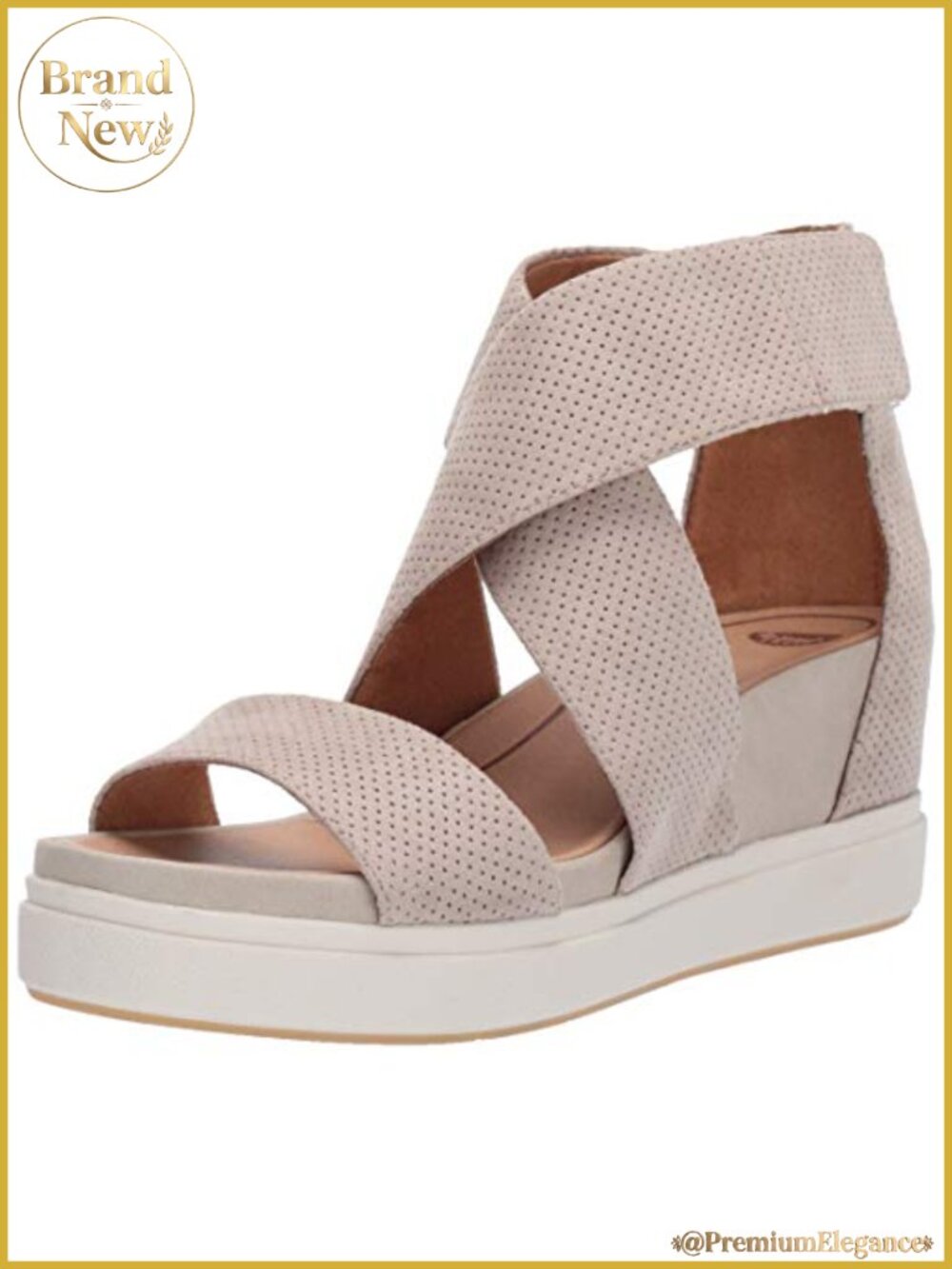 Faux Leather Comfort Wedge Sandal with Ankle Strap Open Toe